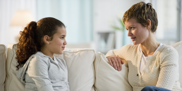 Mother and daughter having a serious talk