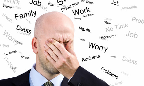 Stress Man. Businessman  suffers from a headache