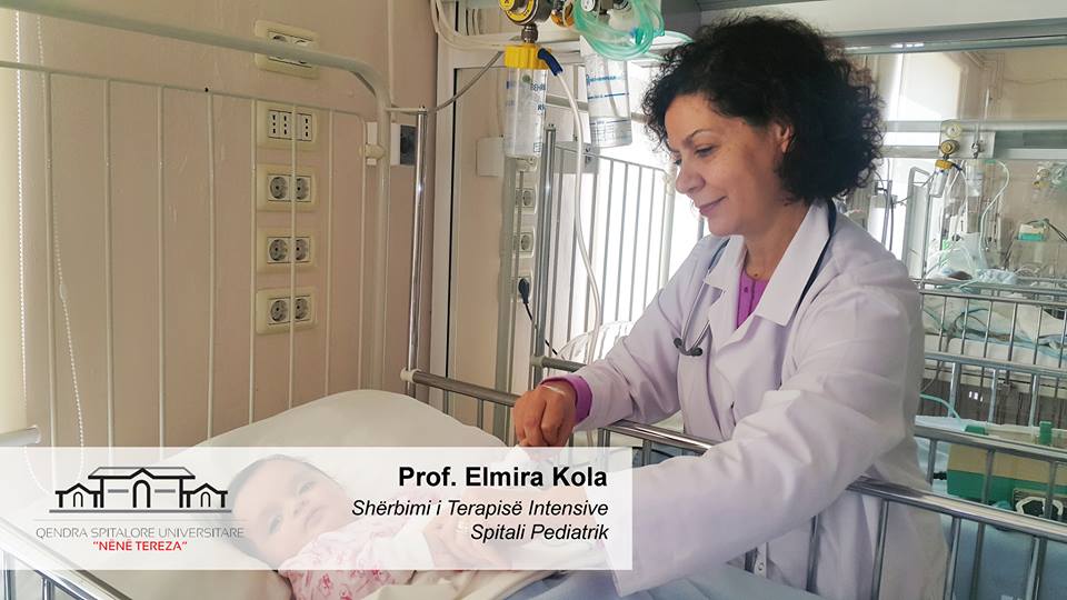 Prof. Ermira Kola, Shefe Shërbimi e Terapisë Intensive, në Spitalin e Pediatrisë, në QSUT