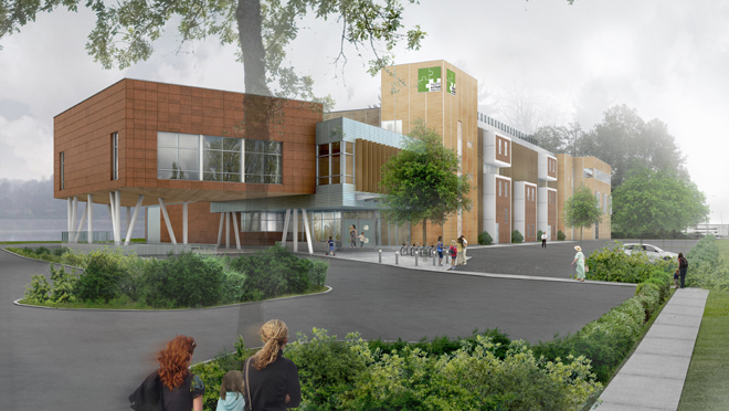 Digital model of the Pacific Autism Family Centre in Richmond